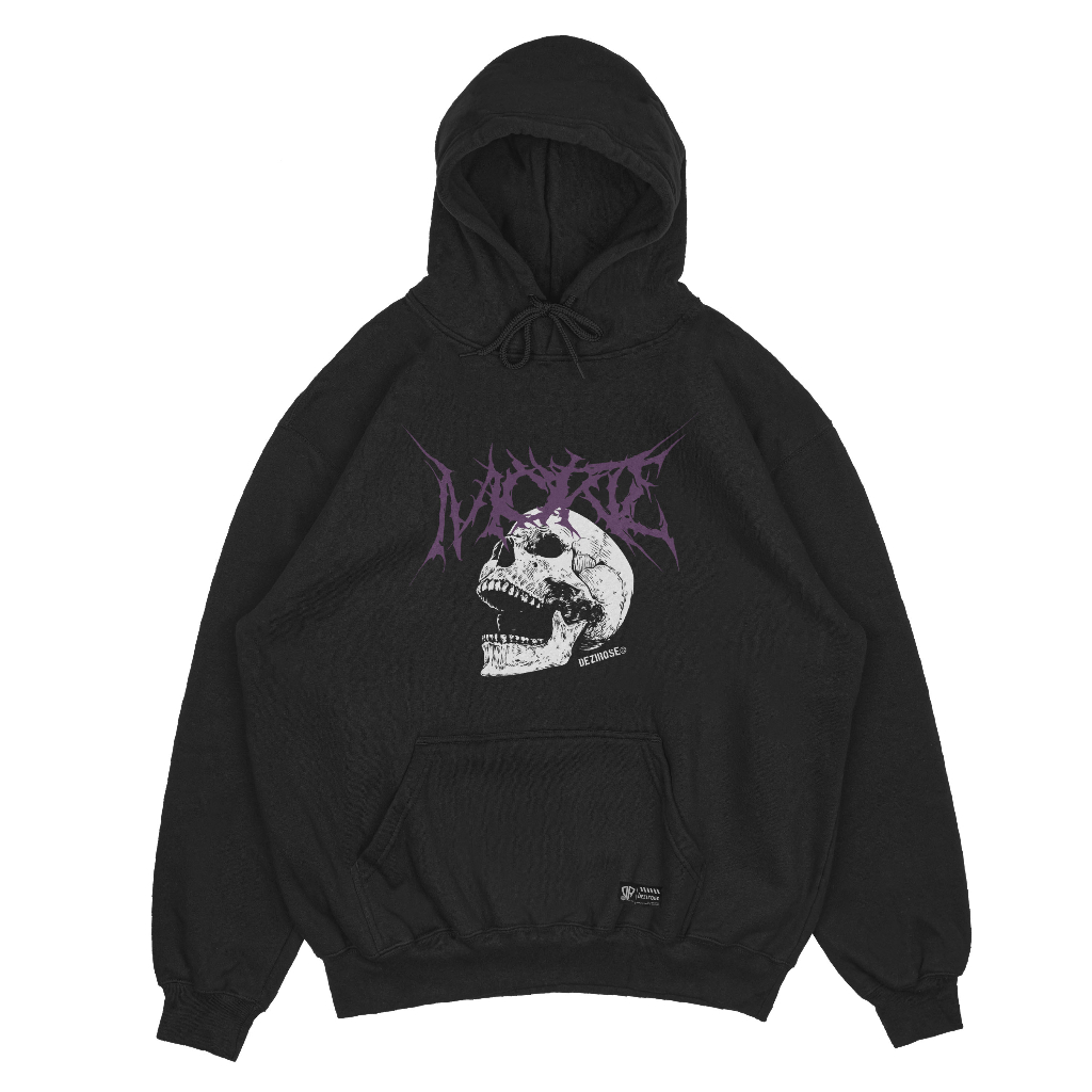 DEZIROSE - Sweater Hodie Morte Skull - Hoodie Pria Distro Hitam Fleece Tebal Premium Size M-XXL