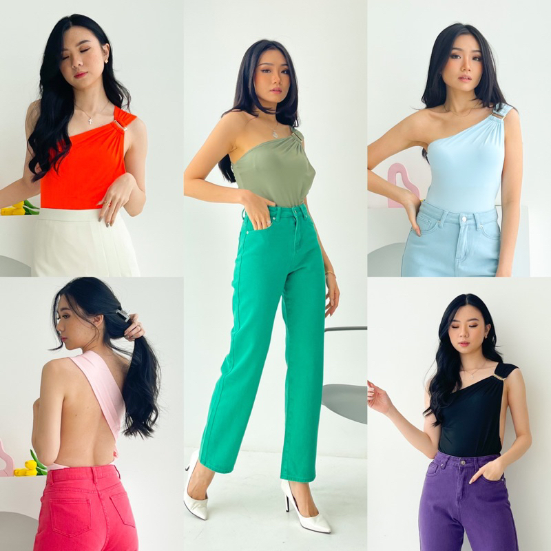 [MAFIA] BECCA TOP | tarzan top wanita | tanktop wanita | one shoulder wanita | bodysuit wanita