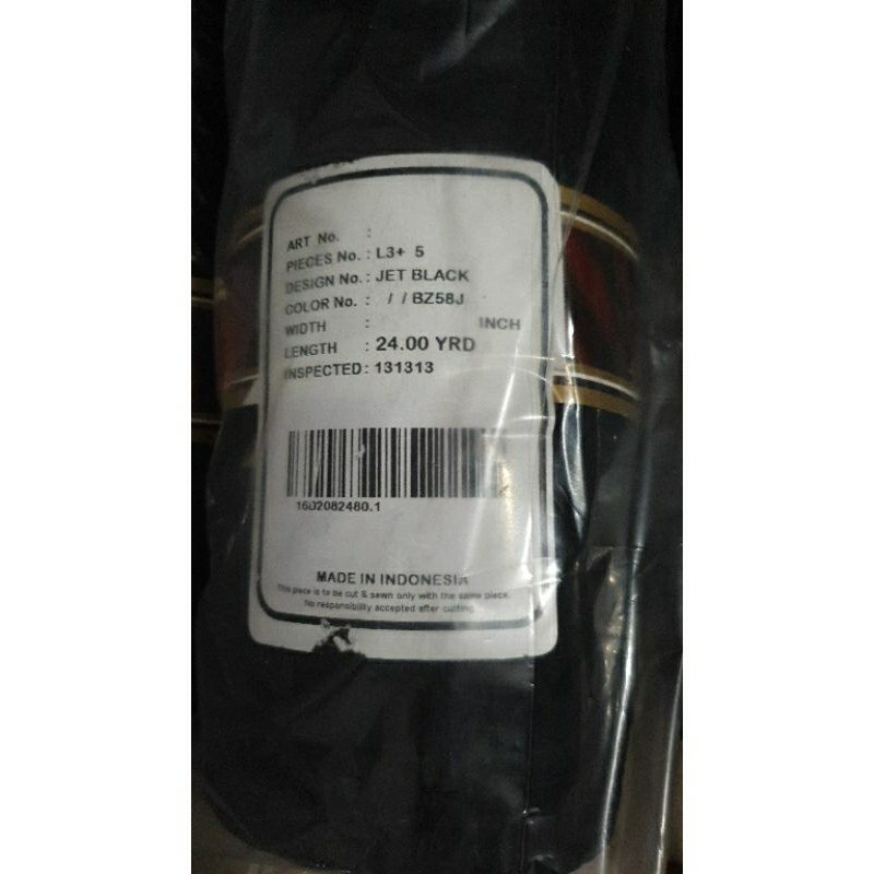 Jetblack Arab Jetblack Bonanza BZ58J 1 roll kain hitam abaya