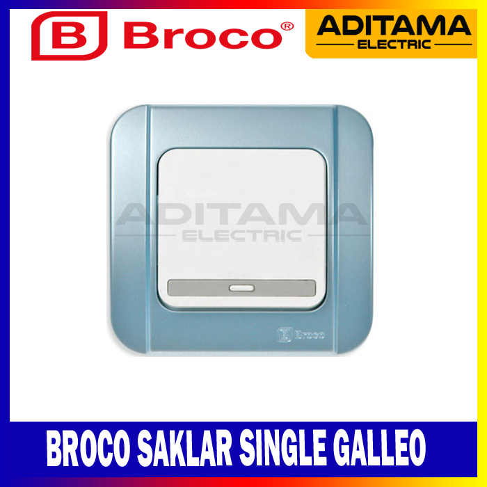 SAKLAR BROCO GALLEO SINGLE SWITCH BIRU BLUE G161