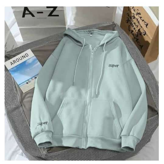 Sweater Hoodie Pria / Wanita TERLARIS SUPER ZIPPER BAHAN FLACE LD 105 CM / Sweater Polos Hoodie / Hoodie oversize korean style / Hoodie zipper depan warna black , mint , lilac