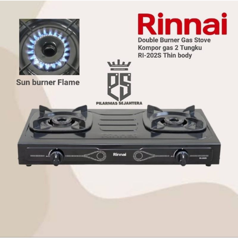 Kompor rinnai 2 sumbu Ri202S Kompor gas rinnai Gas stove Double burner RI 202S rinnai 2 tungku