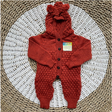 RAJUT BAYI NEWBORN JUMPER POMPOM BODYSUIT RAJUT