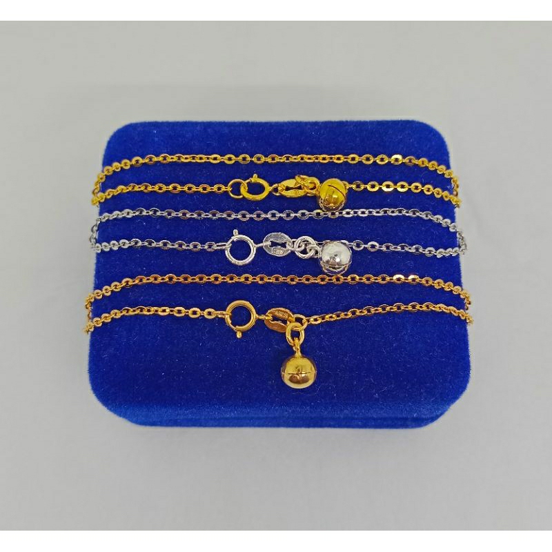 gelang tangan rantai nori vensy+1bel/perak asli silver 925 lapis emas/perhiasan fashion wanita terbaru