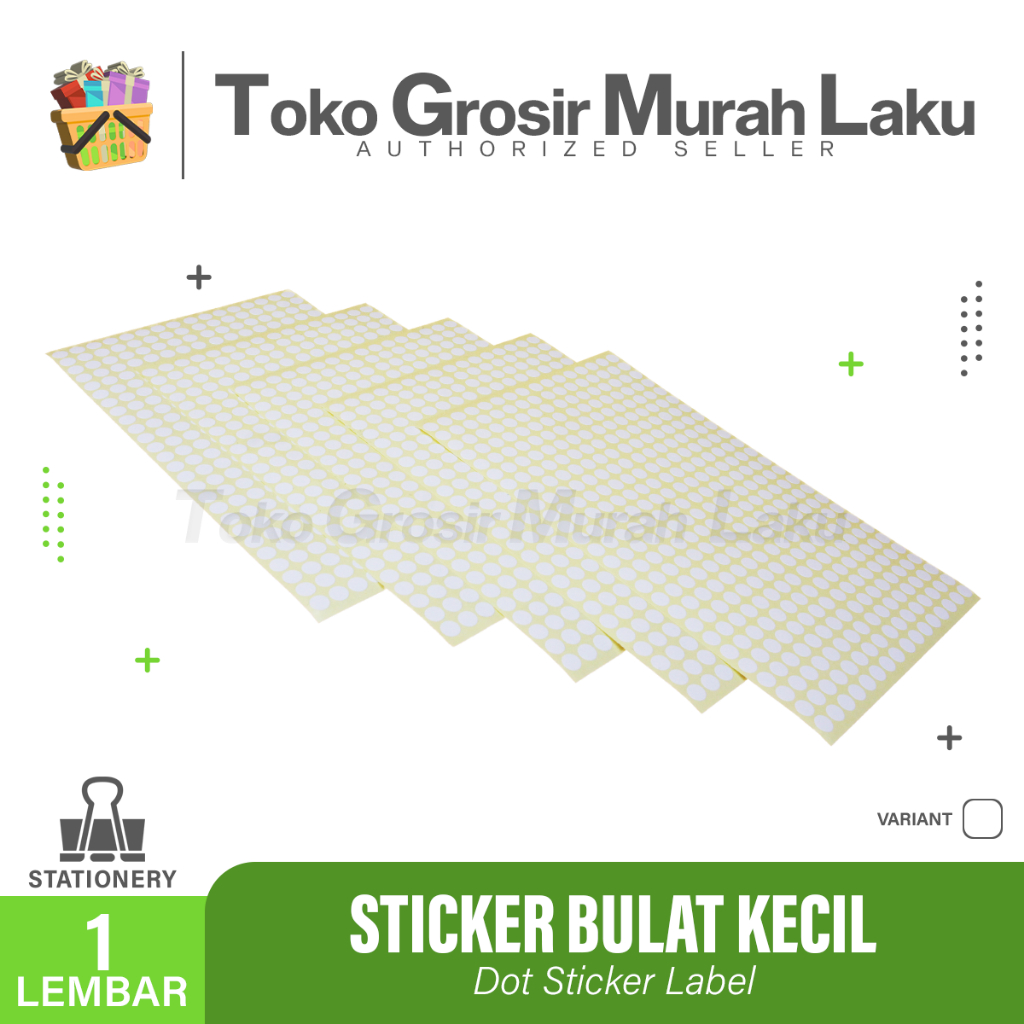 LABEL STIKER PUTIH BULAT KECIL 8 mm STIKER DOT/STIKER BULAT MINI POLOS