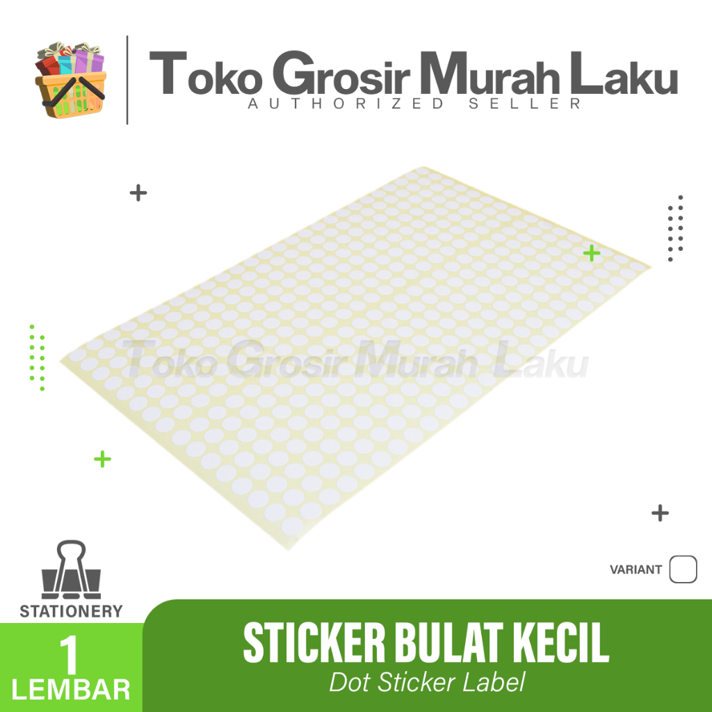 LABEL STIKER PUTIH BULAT KECIL 8 mm STIKER DOT/STIKER BULAT MINI POLOS