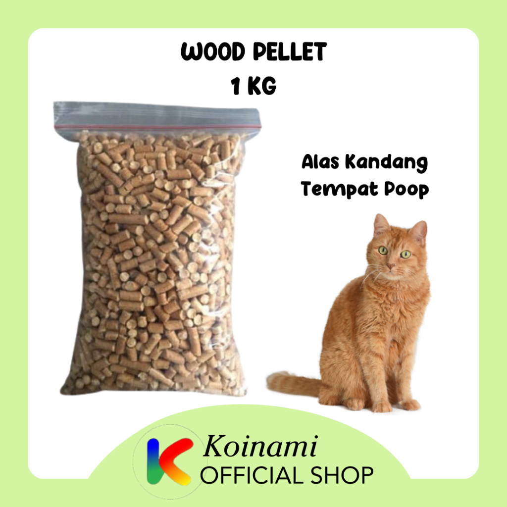 WOOD PELLET 1kg / ALAS KANDANG tempat pup / kucing  hamster kelinci rabbit reftile marmut