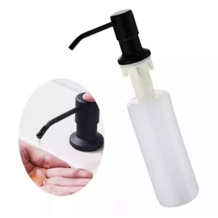 Hand Soap Push Sink Black Tempat Sabun Cair Bak Cuci Piring Hitam