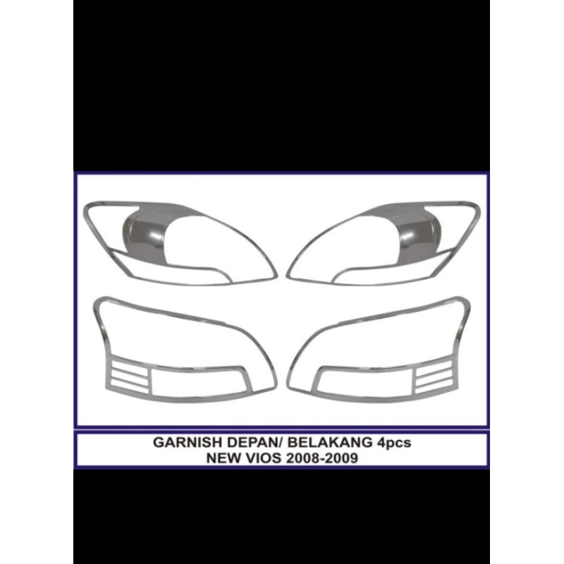 GARNISH GARNIS LIS LAMPU DEPAN BELAKANG NEW VIOS GEN 2 2008 2009 2010 2011 2012
