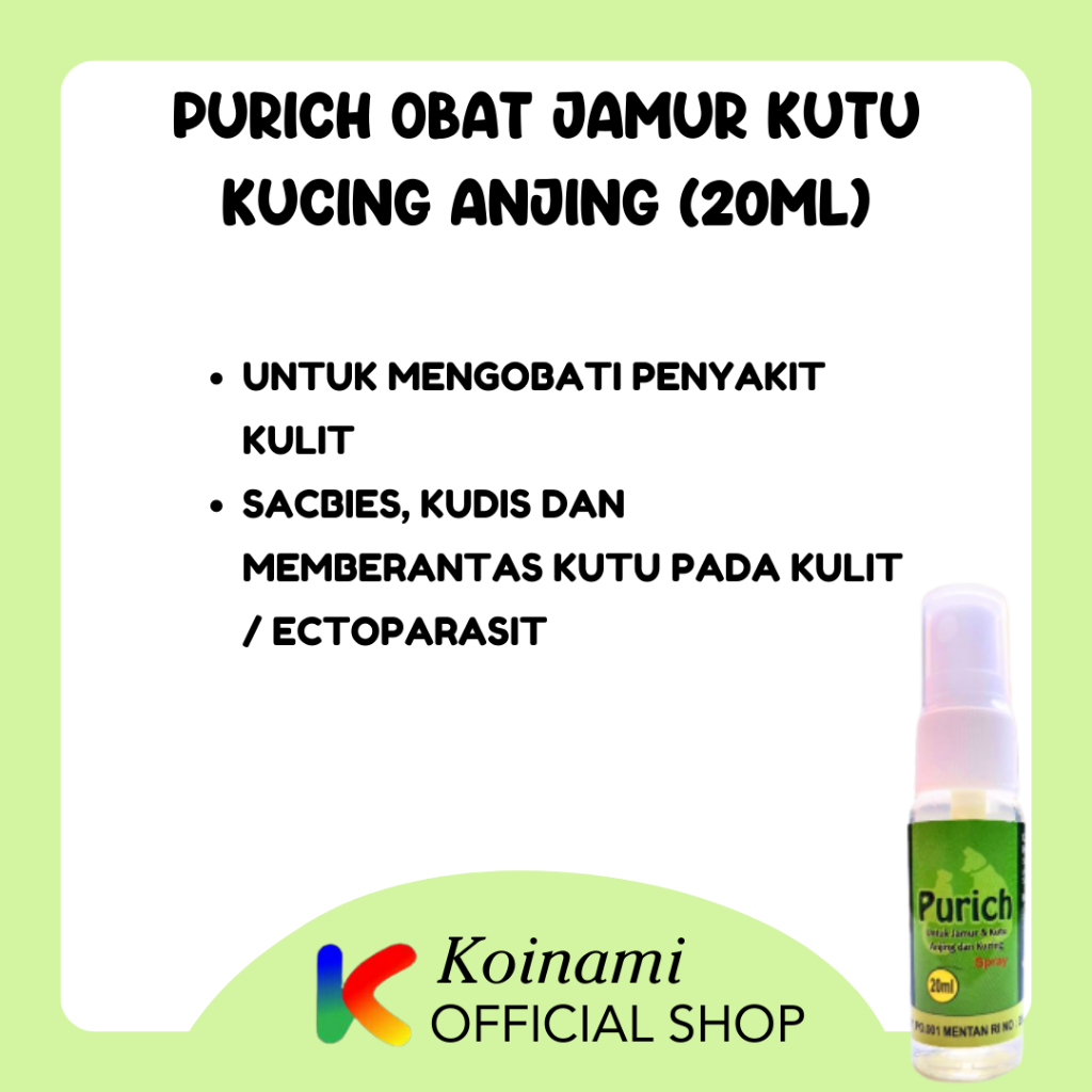 PURICH SPRAY OBAT JAMUR KUTU SCABIES KUCING DAN ANJING / BTM