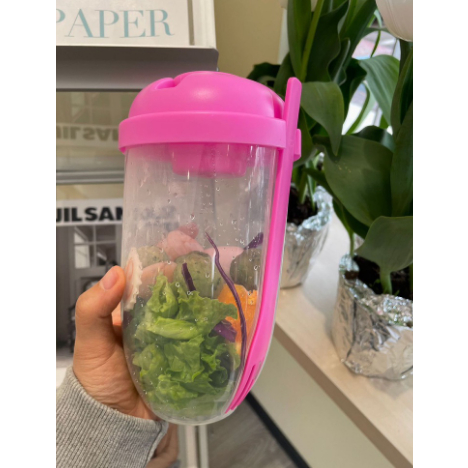 Botol Salad Cup Plus Sendok Dan Tutup / Tempat Salad Buah Sayur