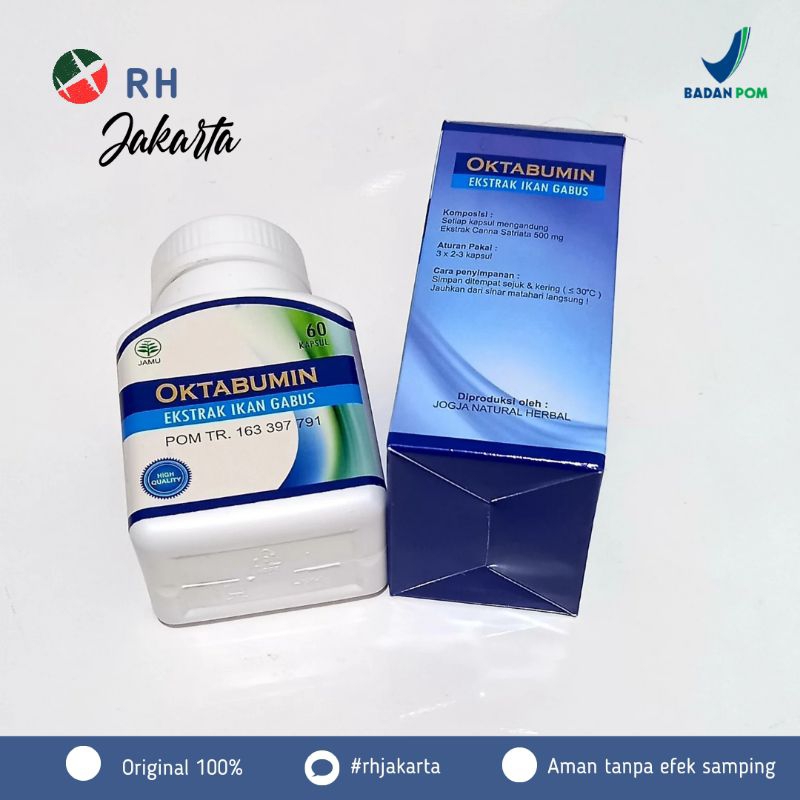 OKTABUMIN herbal 21 |Kapsul Ekstrak Ikan Kutuk/Gabus|Bagus tuk Luka Pasca Operasi isi 60 kapsul ....