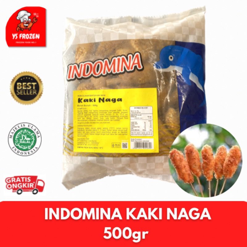 

Indomina Kaki Naga 500gr / Stik ikan olahan Indomina / YS Frozen Food Palembang