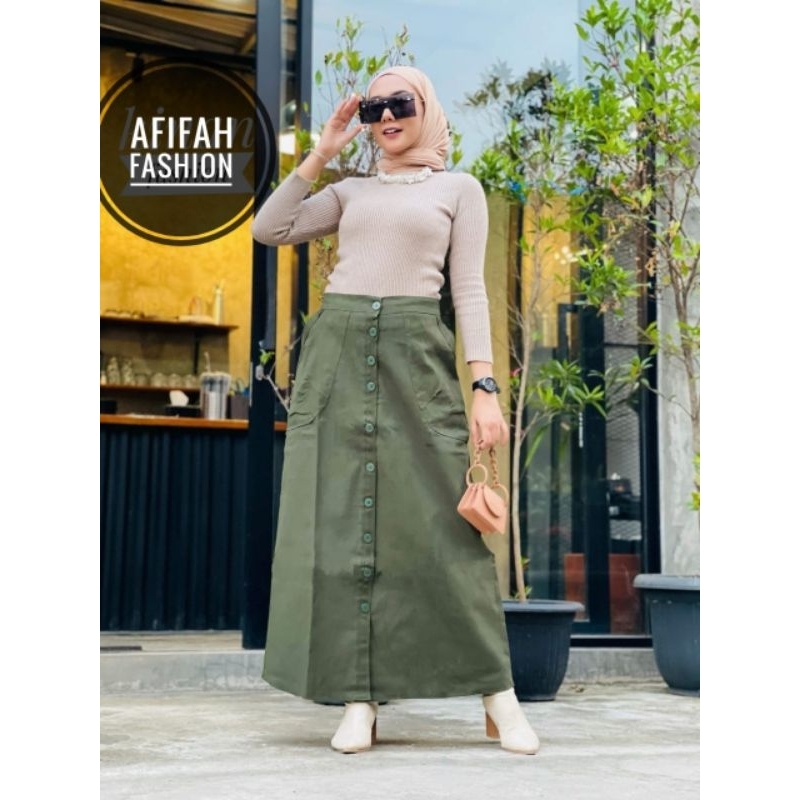 Rok Cinos wanita model terbaru / Rok panjang Casual / Rok Fashion wanita premium