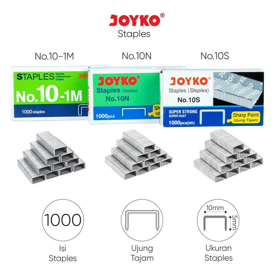 

(1 Kotak) Isi Staples Joyko No. 10-1M No.10N / Isi Stapler Joyko No. 10-1M / Staples Joyko No. 10