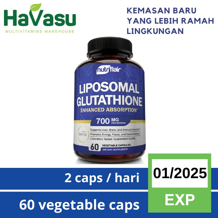 NutriFlair Liposomal Glutathione Setria 700mg Liver Jantung Immune