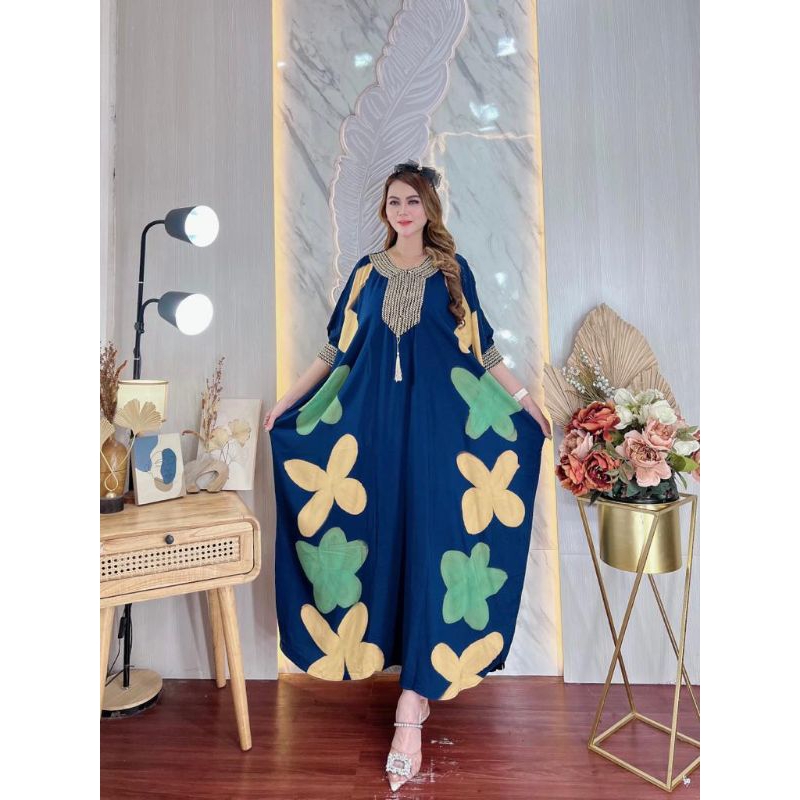 KAFTAN JUMBO XXL MOTIF LUKIS BINTANG