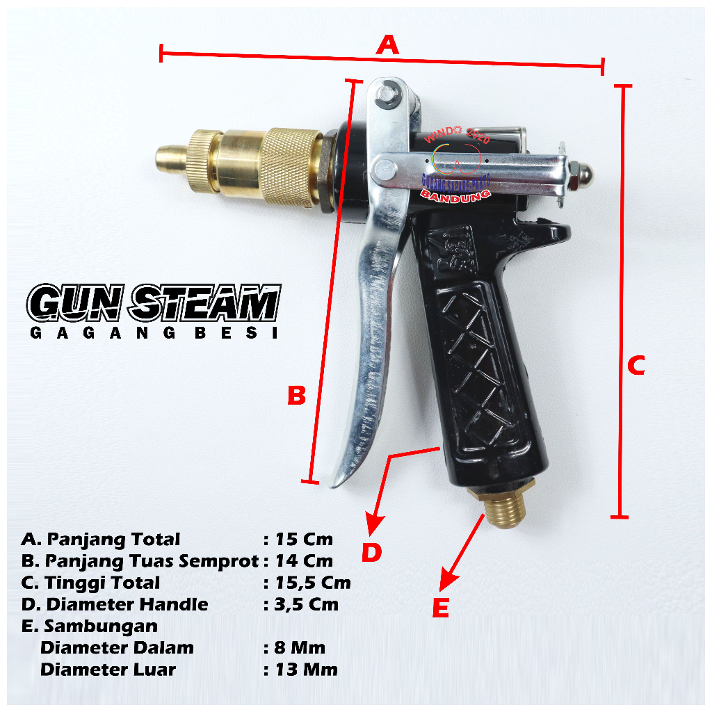 GUN STEAM UMUM | STANG STEAM | PISTOL STEAM | GUN JET CLEANER | GUN STEAM PENDEK | TEMBAKAN STEAM