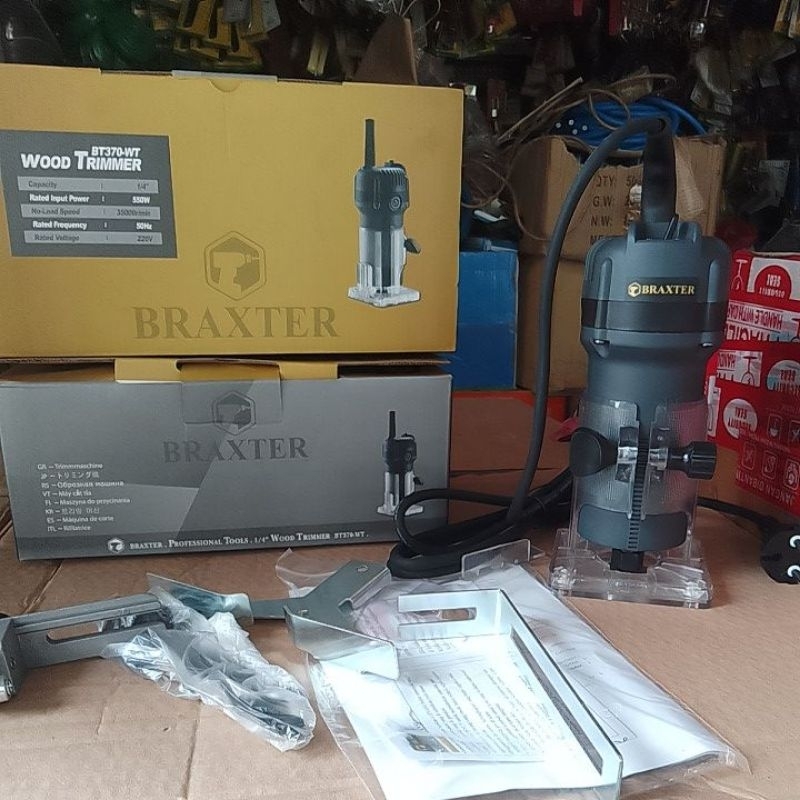 BRAXTER MESIN PROFIL TRIMMER ROUTER KAYU 6MM BT 370 WT