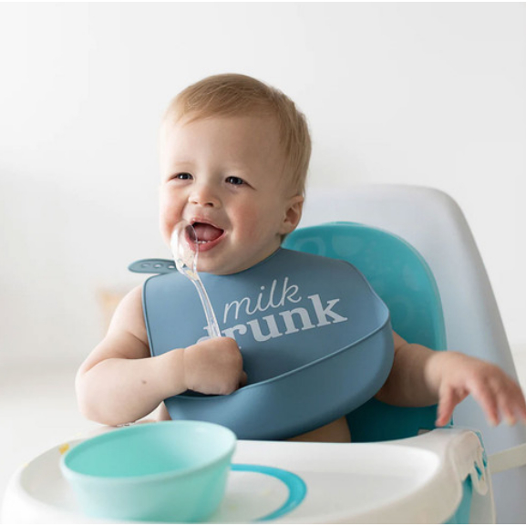 Pearhead Silicone Bib Set Of 2 - Celemek Bayi Set 2 Dengan Pocket Crumbs  Bib Anak Kecil Balita Silikon Slaber