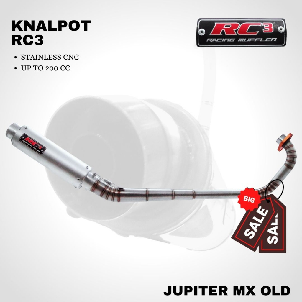 Knalpot RC3 jupiter mx old stainless cnc