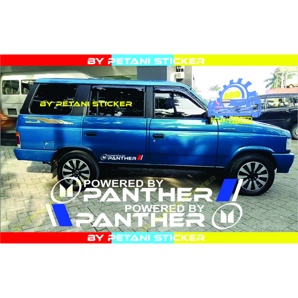 cutting stiker STICKER MOBIL ISUZU , PANTHER BODY SAMPING POWERED BY PANTHER MANIA PANTHER INDONESIA