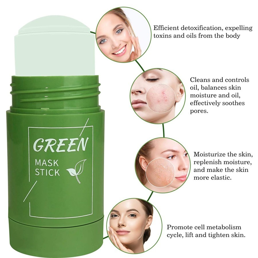 (UMU SUPPLIER) GREEN STICK CLAY MASK GREEN TEA MASKER WAJAH MELEMBABKAN MENGANGKAT SEL KULIT MATI