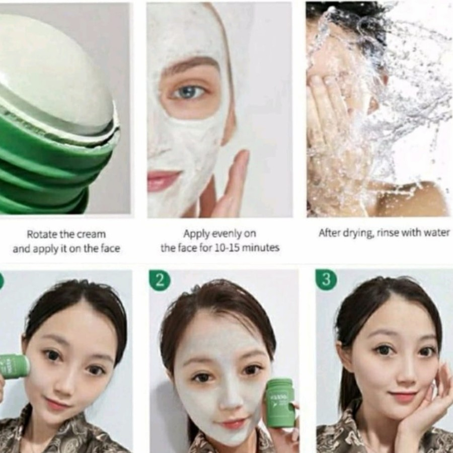 (UMU SUPPLIER) GREEN STICK CLAY MASK GREEN TEA MASKER WAJAH MELEMBABKAN MENGANGKAT SEL KULIT MATI