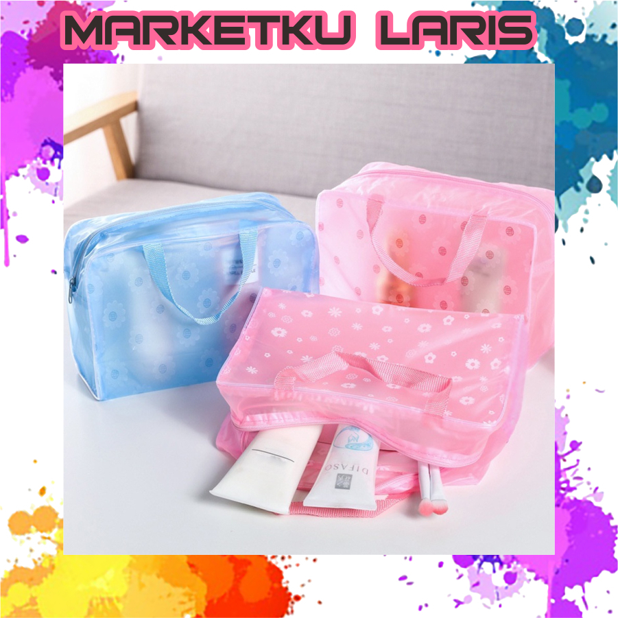 MKL -  TAS KOSMETIK ANTI AIR TRANSPARAN COSMETIC POUCH / WATERPROOF R892