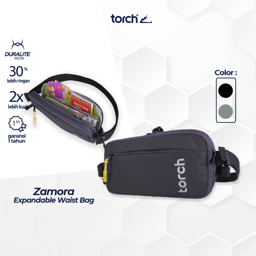 TORCH Zamora Slim dan Expandable Waistbag to Sling Bag - Slingbag Tas Pinggang Selempang Serba Guna Kapasitas Besar