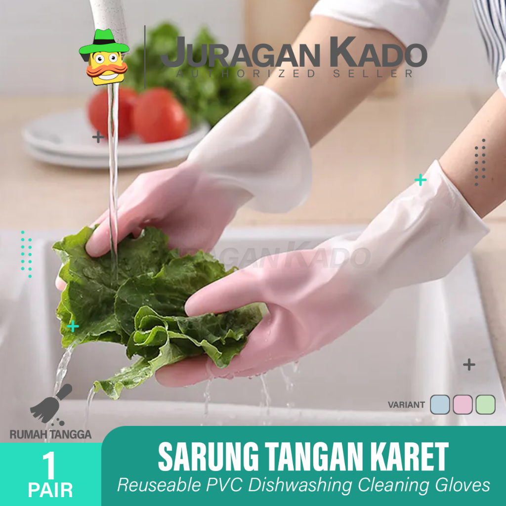 Sarung Tangan Cuci Piring Karet 2warna / Sarung Tangan Berkebun / Sarung Tangan Tebal Latex Rubber