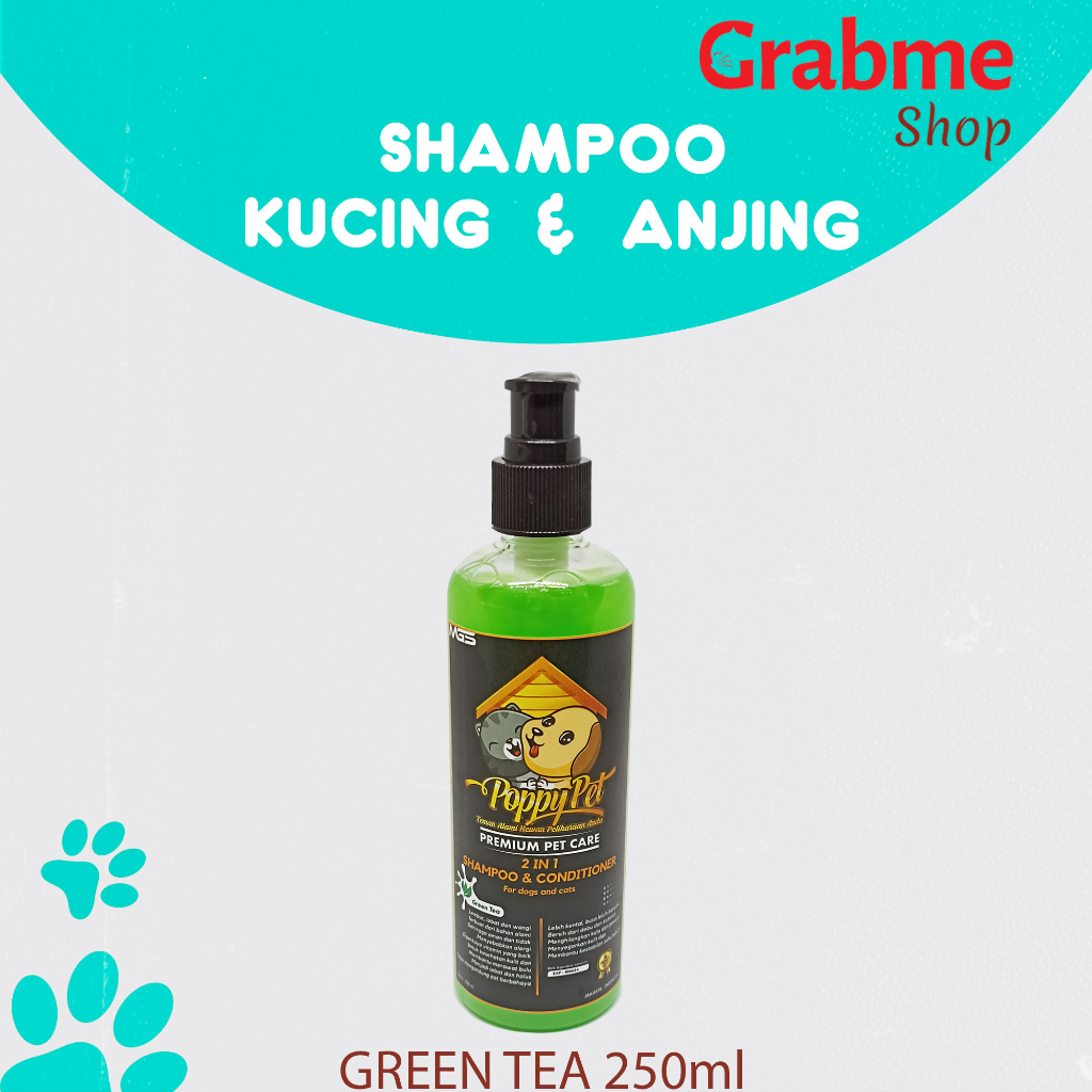 Shampoo Kucing &amp; Anjing POPPY PET Wangi Premium Pet care 250ml