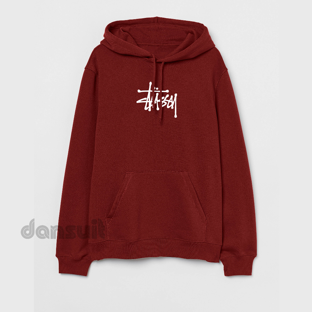 Sweater Hoodie Pria/Wanita Size M - XXXL Hoodie Distro STUSSY Bahan Fleece Tebal Premium