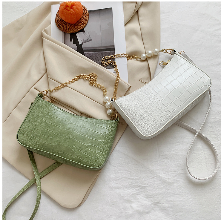 Tas Selempang Wanita Korea Import 2023 Yang Baru Mutiara Bag    Premium Pu Kulit Sederhana Style Liar Tas Ketiak  Fashion Shoulder Bag Vintage Aksesoris Wanita