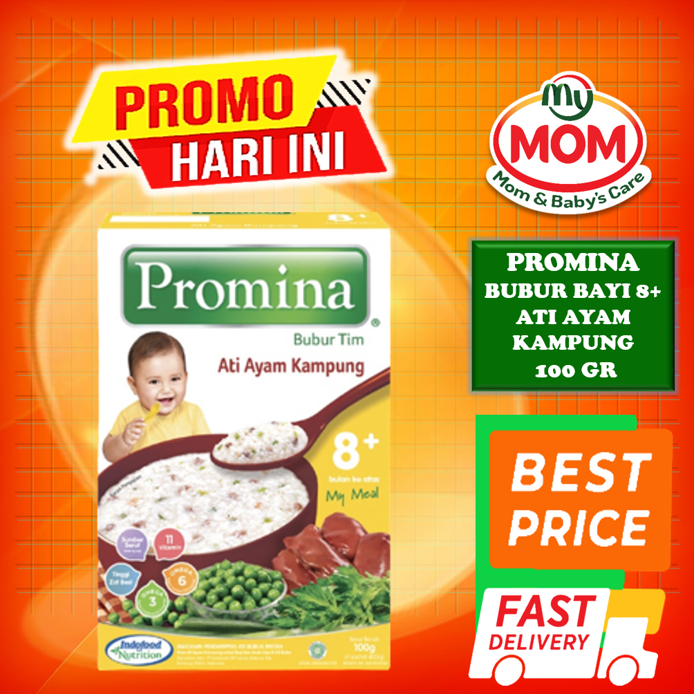 [BPOM] Promina Bubur Bayi 8+ 100gr / Bubur Tim Bayi / MPASI Bayi / Makanan Bayi / Snack Bayi / Cemilan Bayi / MYMOM