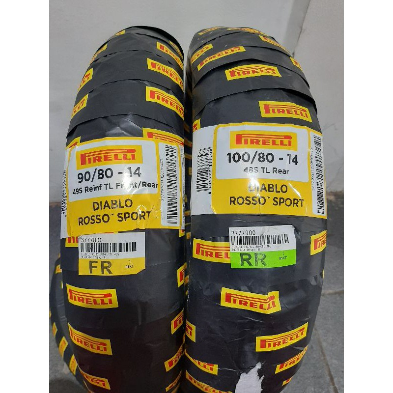 Sepasang PIRELLI Ban Motor PCX Ring 14 Uk 90/80-14 Dan 100/80-14 Tubeless Lexi/ Pcx/Vario/Aerox - PI