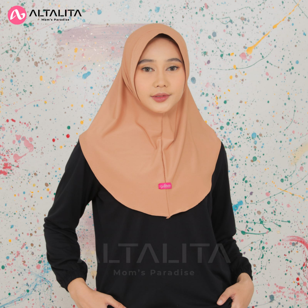 Altalita - Hijab Instan Qiara Penguin Kerudung Bergo Jersey Premium Ukuran S Jilbab Sporty Instant Menutup Dada Cocok Untuk Sekolah Olahraga Volly Futsal Senam dan Sehari-Hari