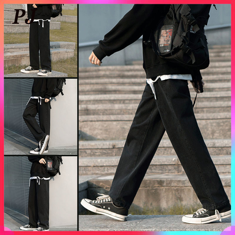 celana Jeans hitam celana hitam pria jeans pria celana korean style pria celana kulot pria Yang baru