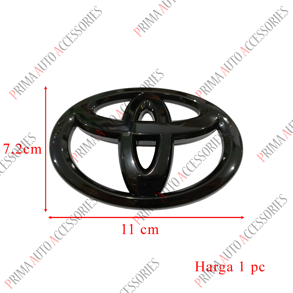 Casing Logo Toyota Hitam Glossy 11 cm