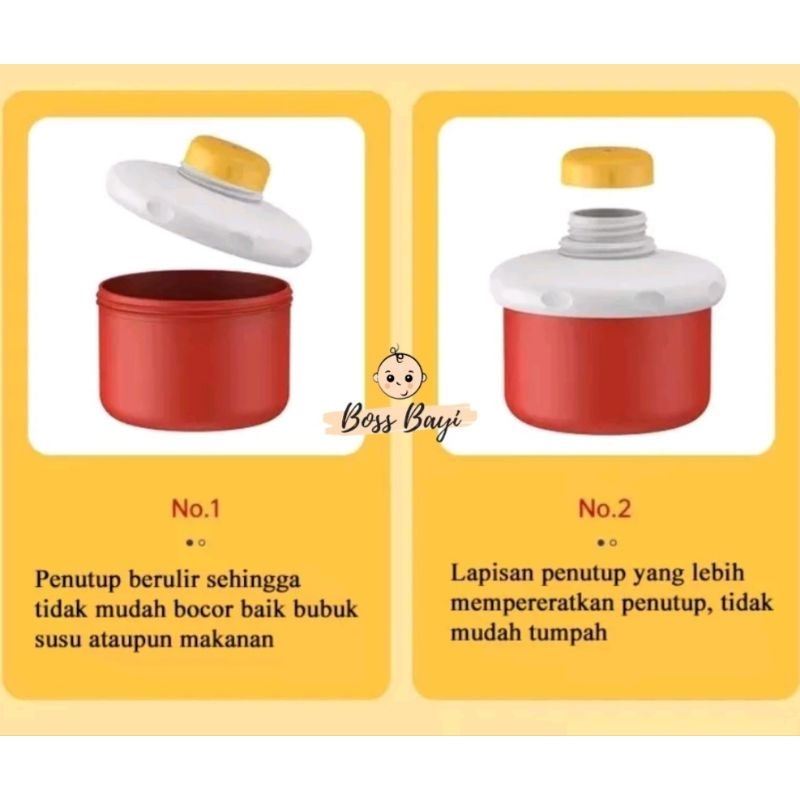 BOSS BAYI - Kotak Tempat Susu Formula Bayi / Snack ( Container 3 Susun Merah Kuning Biru)