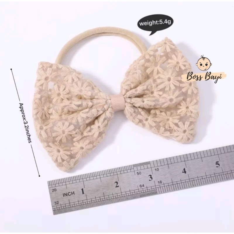 BOSS BAYI - Bandana Pita Bordir Besar PB 01| Kecil PK 01 (Bando Anak Perempuan)