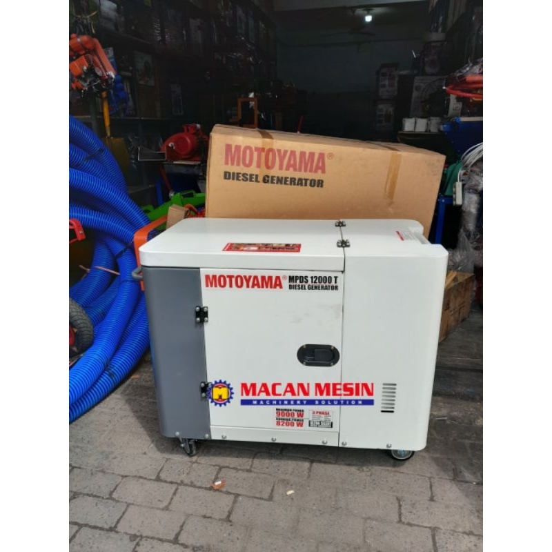 GENSET 10 KVA SILENT DIESEL 3 PHASE MOTOYAMA MPDS 12000T