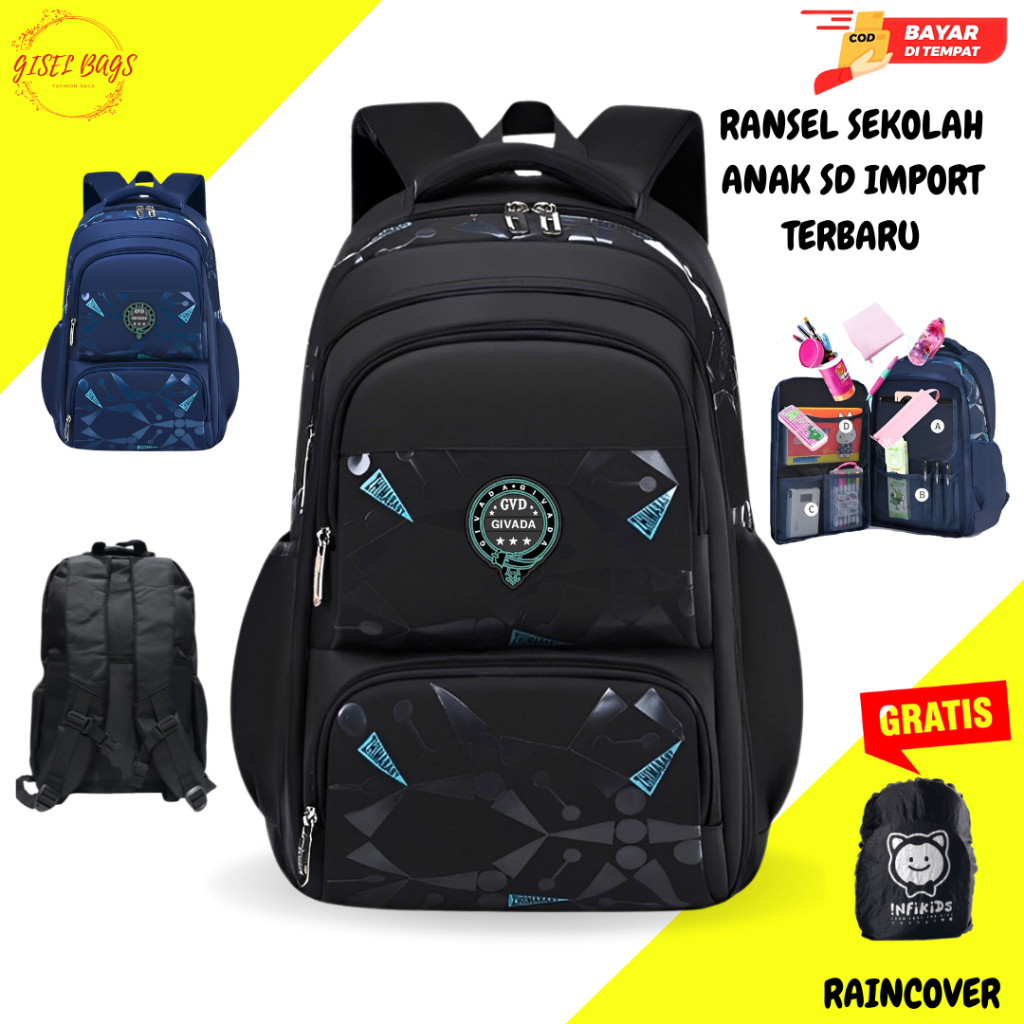 Giselbags New product-Tas Ransel anak laki laki-Tas Ransel Anak Sekolah/Tas SD SMP SMA Remaja import