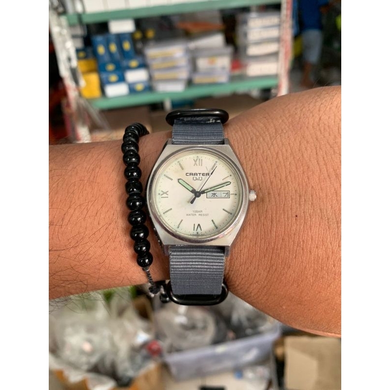 Strap tali jam tangan kanvas Nato pvd Abu abu