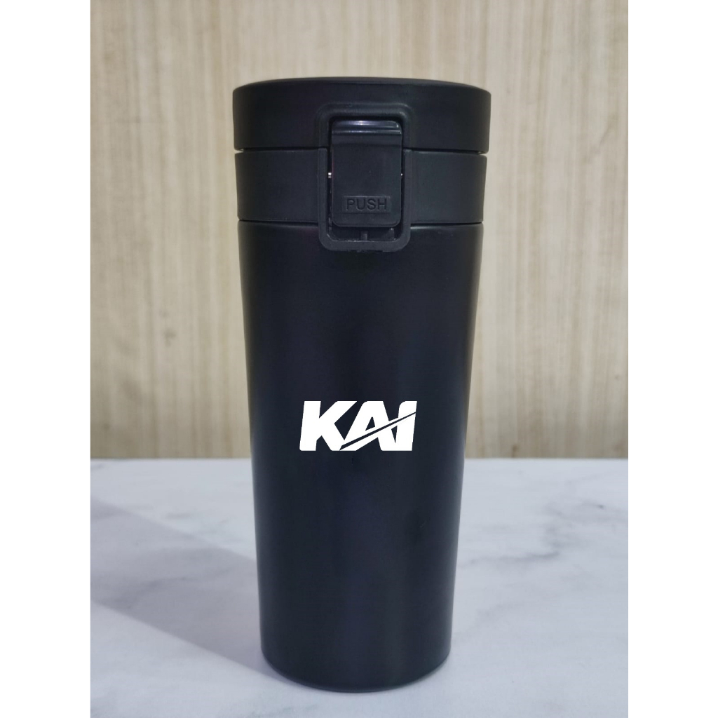 Termos Coffee Cup Flip Custom Logo KAI / Merchandise Custom Logo / Tumblr Custom Logo Perusahaan