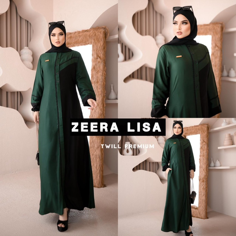 Daster Arab Zeera LISA Maxi Dress Gamis Twill Premium