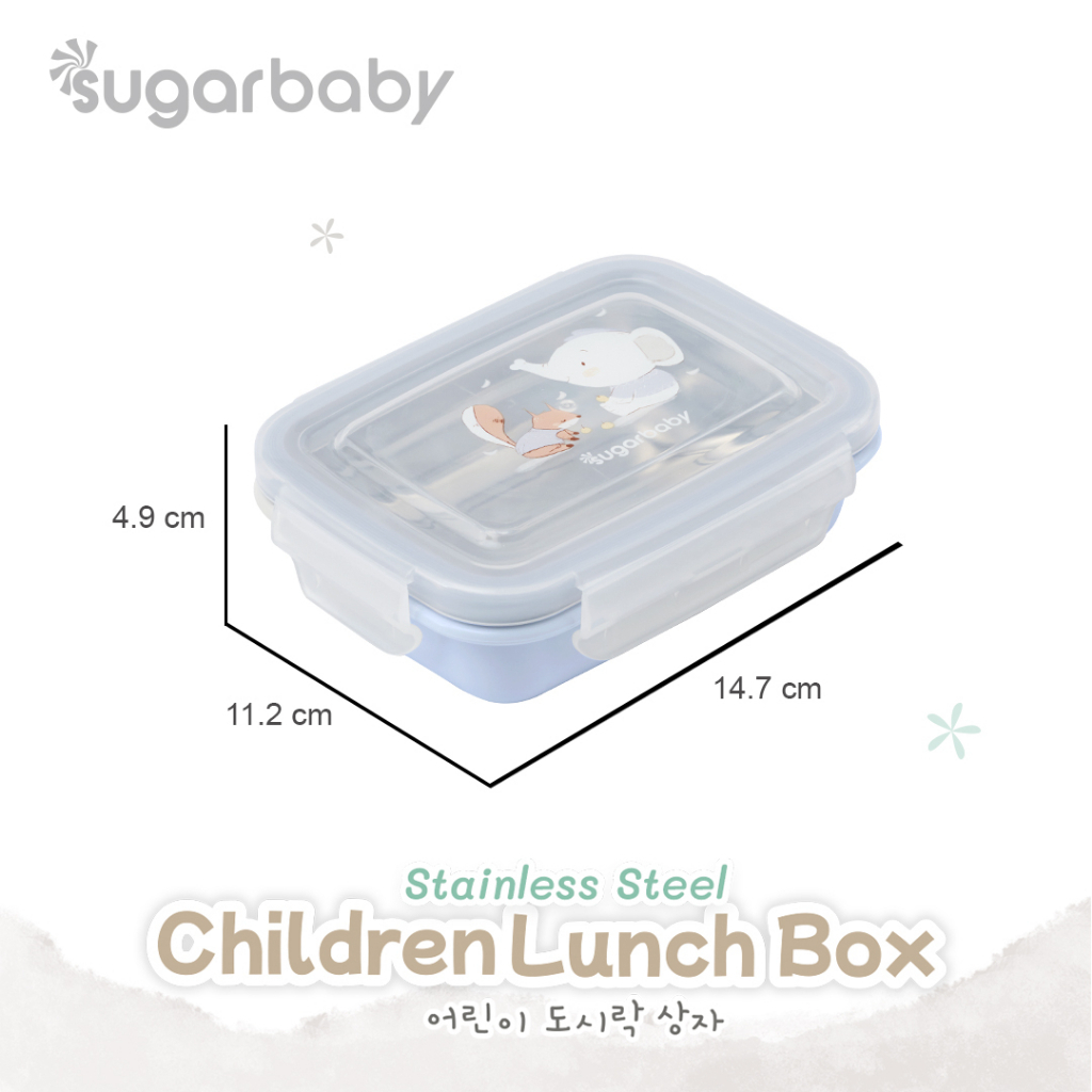 Sugar baby Stainless Steel Children Lunch box/ Kotak Makan stainless Sugarababy/ Kotak Makan Anak/ Kotak Bekal