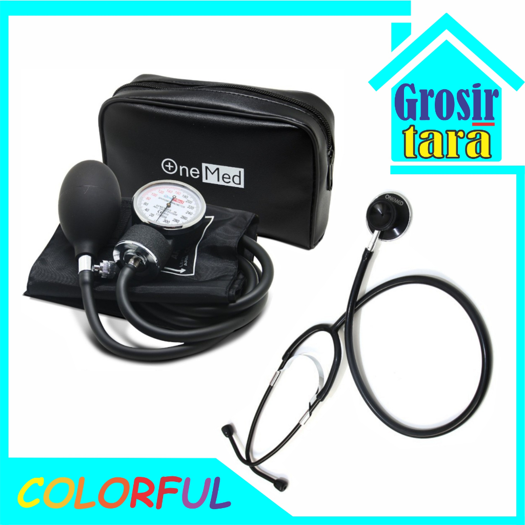 Tensimeter Aneroid 200 manual Analog Stetoskop Onemed Standard Full Colour Tensimeter Kompas Alat Ukur Tekanan darah Onemed