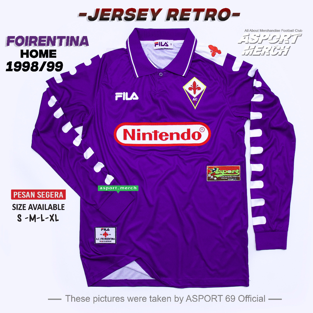 RETRO FIORENTINA HOME 1998 1999 LONG SLEEVE