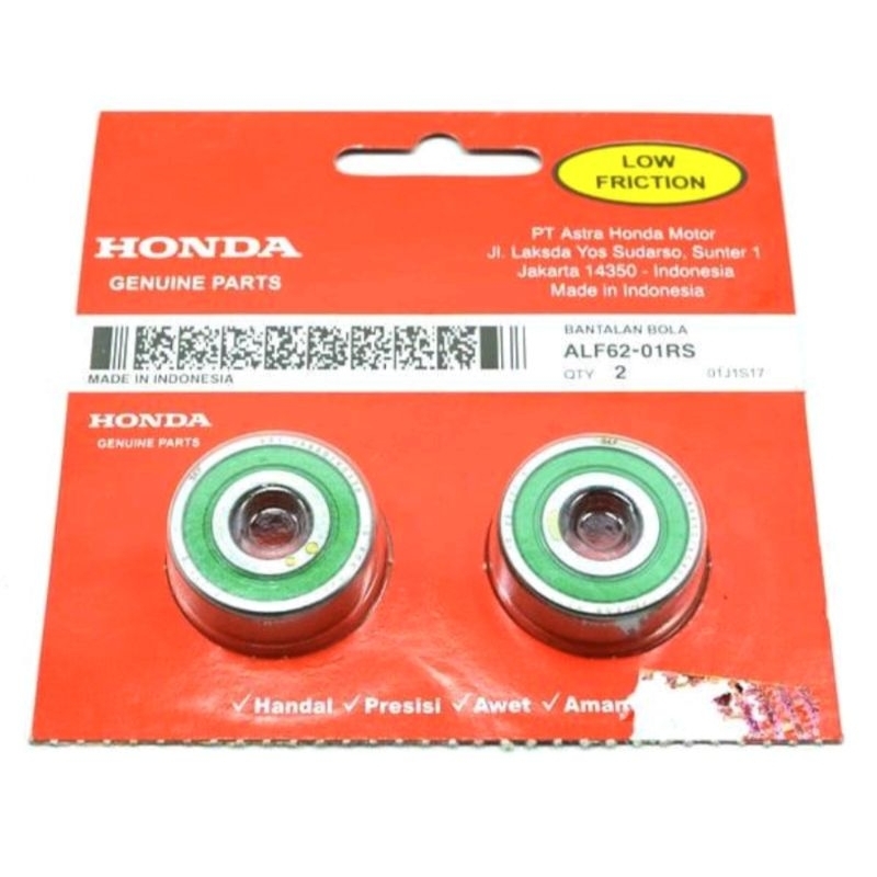 SEPASANG BEARING LAHER RODA DEPAN BEAT VARIO SCOOPY SPACY GENIO SUPRA X125(2PCS 6201 AHM PRESS)